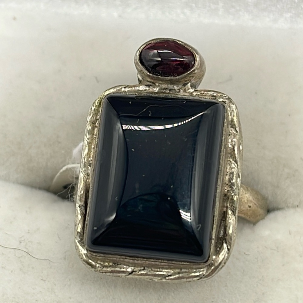Onyx Garnet 925 Ring